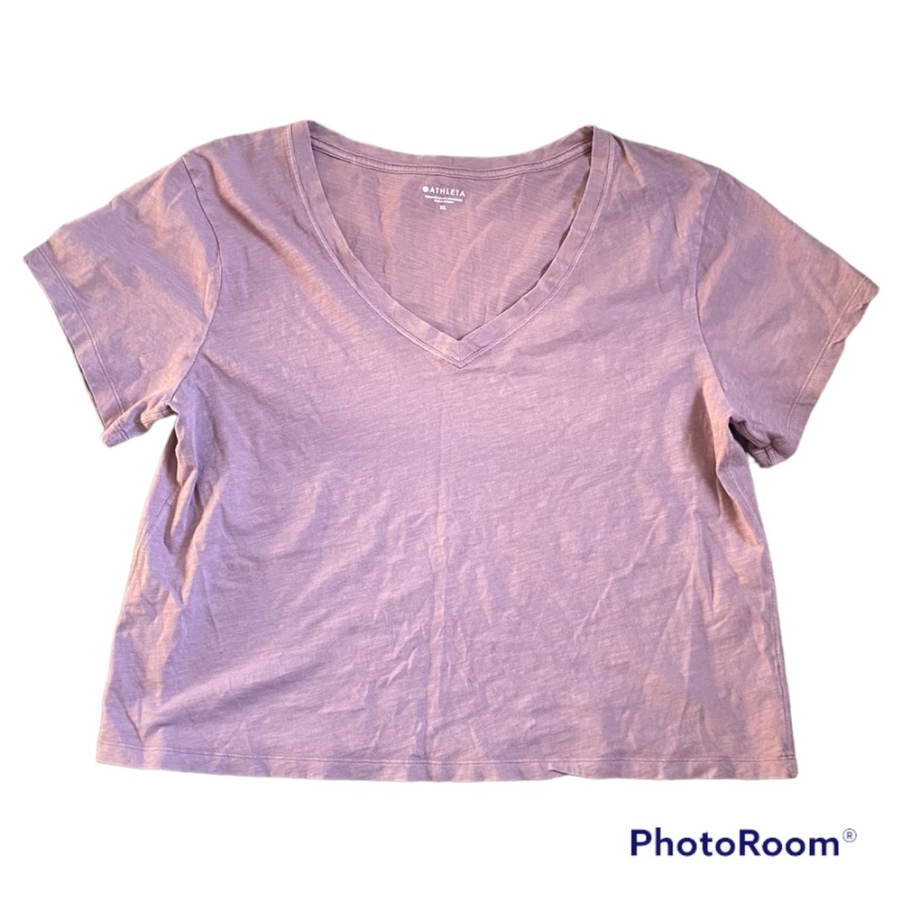 Light Purple Cropped Athleta Tee Size Extra Large